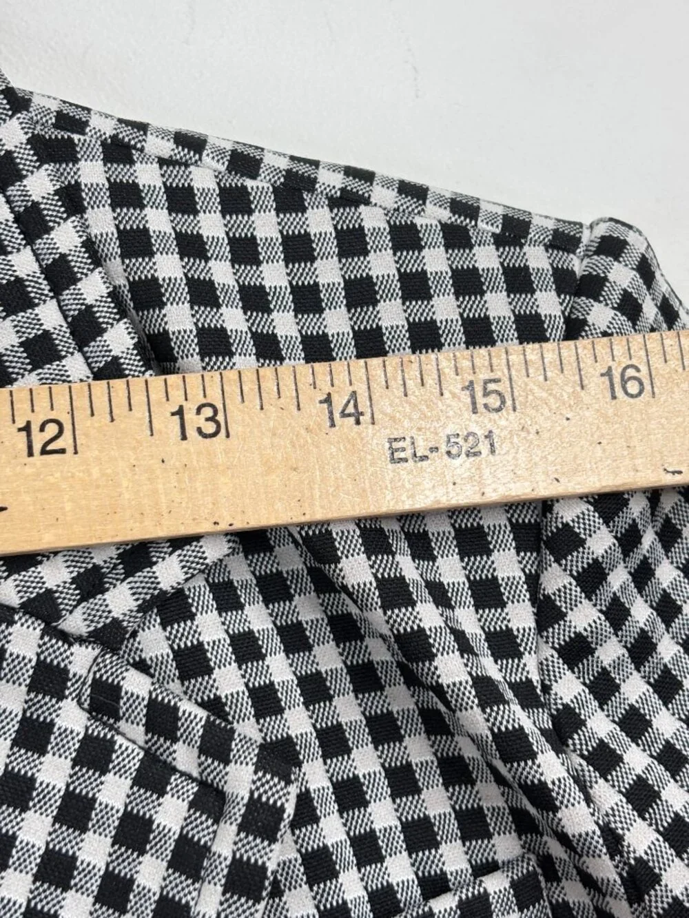 Maeve Anthropologie Long Blazer S Black White Gingham Oversized Double Breasted